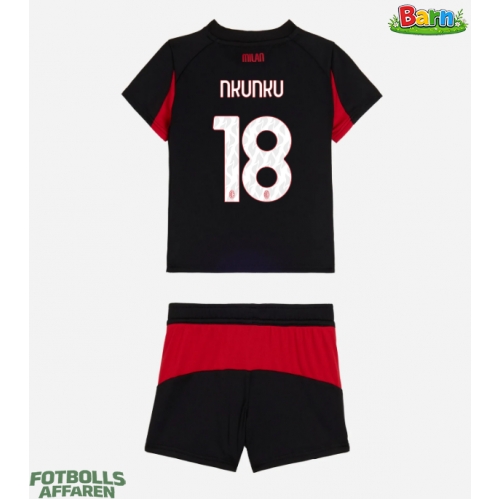 AC Milan Christopher Nkunku #18 Hemmaställ Barn 2025-26 Kortärmad (+ Korta byxor)
